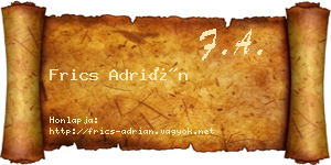 Frics Adrián névjegykártya