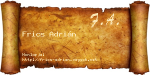 Frics Adrián névjegykártya